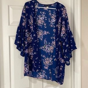 Blue Floral Cardigan